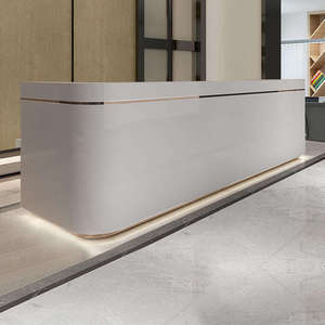 Furniture Reception Counter Salon Beauty Hotel Spa Store <b>Desk</b> Luxury Platinum Reception <b>Desk</b> - Product Image 2