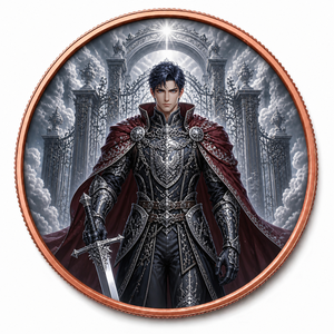 Pièce commémorative personnalisée Dark Knight en cuivre fin .999 de 1 OZ, objet de collection de fantaisie gothique - Product Image 5