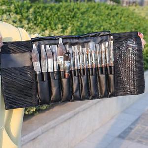 Bolsa de Maquillaje Plegable Vertical de Gran Capacidad con 29 Compartimentos, Estuche de Almacenamiento Portátil de PU Impermeable para Brochas de Maquillaje - Product Image 5