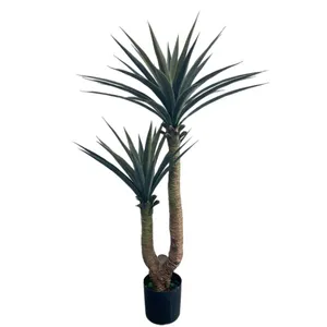 En çok satan yüksek kalite yapay Agave bitkiler Sansevieria Bonsai bitki için açık ve kapalı ofis yeşil bitkiler süs