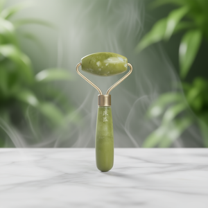 Rouleau de jade Myrva à double tête avec cadre métallique, outil de massage du visage - Product Image 2