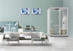 Cabina <span class=keywords><strong>de</strong></span> <span class=keywords><strong>estudio</strong></span> respetuosa con el medio ambiente con espacio <span class=keywords><strong>de</strong></span> trabajo para una persona y equipada con mesa y <span class=keywords><strong>silla</strong></span> en el interior - Product Image 4