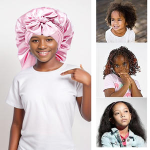 หมวกไหมพรมสำหรับเด็กผ้าซาตินผูกเป็นผ้าซาตินถักเปียแบบยาว - Product Image 2