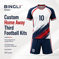 Tenues de football personnalisées domicile, extérieur et troisième maillot, maillots et shorts personnalisés, tenues d'équipe entièrement sublimées pour les clubs et académies italiens