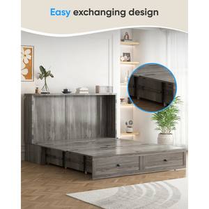 <span class=keywords><strong>Lit</strong></span> escamotable Queen Size en bois avec station <span class=keywords><strong>de</strong></span> charge USB intégrée, <span class=keywords><strong>lit</strong></span> mural moderne pour invités, commode <span class=keywords><strong>de</strong></span> rangement avec tiroirs pour appartement et chambre à coucher - Product Image 4