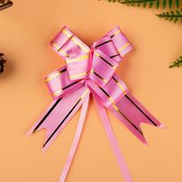 Tirez le ruban d'arc avec le bord d'or pour l'emballage de cadeau de mariage de la saint-valentin etc. décoration Rose coeur imprimé ruban tirer l'arc