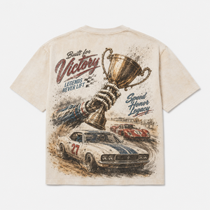 Camiseta de hombre con pedrería, 300 g/m², 100% algodón, con estampado gráfico efecto desgastado y lavado a la arena, corte holgado, estilo streetwear de alto gramaje - Product Image 2