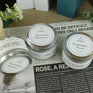 Factory custom aluminum can packaging small round box candle Popular plant essential oil gift party aromatherapy candle