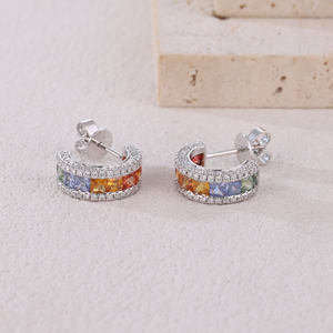 ต่างหูไพลินประดับเพชรธรรมชาติ18K คุณภาพสูงสุดหรูสำหรับแฟนสาวจัดส่งเร็ววันครบรอบ - Product Image 5