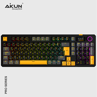 Clavier de jeu mécanique Aikun New Gasket GX998WR PRO, PBT BT5.0+2.4G, rétroéclairage RVB, batterie rechargeable, écran intelligent et bouton rotatif