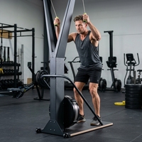 Máquina de Esquí para Gimnasio en Casa Suministrada por la Fábrica REYK, Equipo de Entrenamiento Cardiovascular Mecánico de Acero y Plástico con Pantalla LED para Uso en Esquí Aéreo