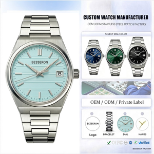 Relojes de Cuarzo con Caja Redonda de Acero Inoxidable Personalizados para Hombre, Moda Ejecutiva, Proveedores Chinos - Product Image 2