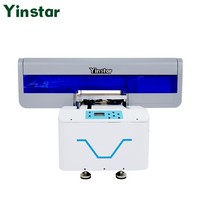 Yinstar A3 Printer Flatbed LED UV Digital, Printer layar Inkjet otomatis bisnis kecil dengan 2 F1080-A1
