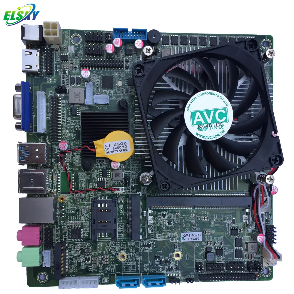 ELSKY mini pc board Quad Core DC12V Power i3 processor CPU 4USBHD-MI VGA DP linux 2LAN 6COM/RS232 motherboard lga 1155