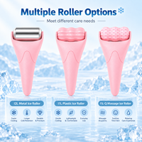 Rouleau de massage pour le visage et le corps en forme de W, rechargeable avec des billes d'eau, pour le soin de la peau à domicile, OEM