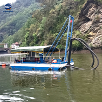 Drague de dragage à aspiration par jet pour l'extraction de sable de rivière, bateau de dragage à pontons flottants pour les travaux sur les voies navigables intérieures