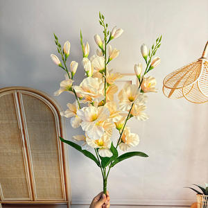 Bouquet de glaïeuls de mariage Glaïeul artificiel à 5 broches Fleur artificielle Orchidée épée - Product Image 4