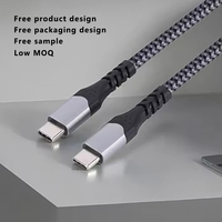 Top vente 5A 100W 20Gbps Nylon tressé Type C chargeur câble USB3.2 Gen2E-Mark charge rapide pour l'utilisation de l'ordinateur