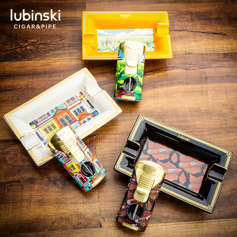 cigarette lighter and ashtray set 2026 LUBINSKI Cigarette Ashtray Set with Portable Lighter and Ceramic Vase  Stainless Steel Cigar Lighter| Alibaba.com