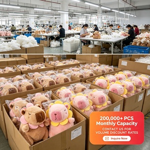 Peluche Capybara <span class=keywords><strong>Kawaii</strong></span> en Gros avec Col, Yeux Fermés, Texture Douillette et Moelleuse, Rembourrage en Coton Résistant – Cadeau d'<span class=keywords><strong>Anniversaire</strong></span> pour Enfants - Product Image 5