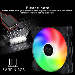 눈사람 PWM 4 핀 ARGB 120mm PC 케이스 조용한 팬 12CM 냉각 사일런트 <span class=keywords><strong>CPU</strong></span> 쿨러 12V DC 속도 동기화 <span class=keywords><strong>RGB</strong></span> 팬 조정 - Product Image 3