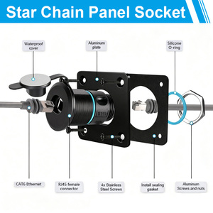 Diwei Starlink Mini Prise murale étanche CAT6 8 conducteurs en cuivre DC 12V/24V à montage sur panneau pour VR et camping-cars - Product Image 3