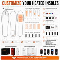 Semelles chauffantes sans fil à télécommande, inserts chauffants électriques rechargeables pour chaussures, fournisseur en gros