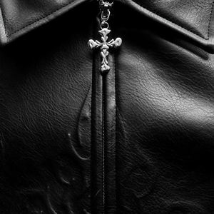 Veste de moto à la mode en gros pour hommes fabricant logo personnalisé en relief veste Varisty en cuir véritable pour hommes - Product Image 4