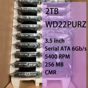 <span class=keywords><strong>WD22PURZ</strong></span> Disco Duro de Vigilancia de 2TB Directo de Fábrica, 5400 RPM, CMR, SATA 6Gb/s, 256MB de Caché, 64CH, Disco Duro para Cámaras IP, para Sistemas de Seguridad CCTV - Product Image 1