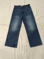Jean en denim brut épais pour homme, coupe ample vintage, 14 oz, denim japonais délavé avec effet whiskers naturel