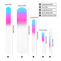Juego de 5 Limas de Uñas de Vidrio Nano Pulido Premium, Herramientas de Manicura y Pedicura de Cristal para Uñas Impecables
