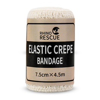 Rhino Rescue Pansement médical respirant pour plaies médicales Bandage en crêpe de coton Bandage en crêpe élastique en coton