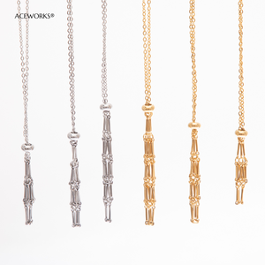 สร้อยคอใส่ลิปสติกแบบอัญมณี |   จี้กรงลวดปรับได้ ทำจากสแตนเลสสตีลเคลือบทอง 18K PVD กันน้ำ ป้องกันอาการแพ้ ทนทาน - Product Image 5