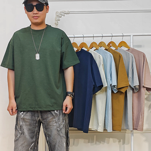 T-shirt da <span class=keywords><strong>uomo</strong></span> oversize di alta qualità in cotone slub morbido, alla moda, streetwear, casual, ampio, estivo e fresco - Produttori di <span class=keywords><strong>abbigliamento</strong></span> - Product Image 5