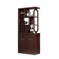Meuble Bar à Vin Mural Modulaire de Luxe Minimaliste Moderne en Bois Massif, Durable et Écologique pour Cave à Vin Domestique ou Villa
