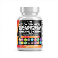 Complément alimentaire en comprimés Tk Explosive Drunken Eggplant Capsule Ceylon Cinnamon Apple Cider Vinegar Turmeric Curcumin Berberine - 60 comprimés