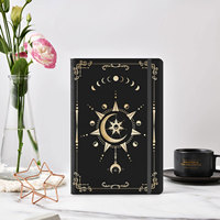 LABON Journal des sorcières magiques Grimoire noir, lune, coin arrondi, couverture rigide