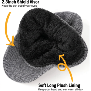<b>Blue</b> Knitted Earflap Hat 100% Acrylic Winter Casual Wear for Adults Unisex 56-58CM Head Circumference - Product Image 3