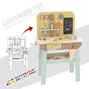 Littleroom trẻ em mô phỏng công cụ bằng gỗ bàn ghế thiết lập tương tác tháo gỡ Trò chơi giáo dục xây dựng băng ghế dự bị đồ chơi - Product Image 1