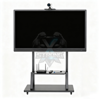 Chariot TV mobile 150 kg pour écrans de 60 à 100 pouces, double étagère, VESA 900x600, idéal pour hôpitaux