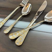 Dinyon OEM/ODM – Ensemble de couverts de luxe en acier inoxydable, modèle Tournesol, finition miroir, motif exquis, couteau à steak, fourchette, cuillère