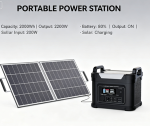 Station d'alimentation portable 2200W 2000WH pour le camping en plein air, batterie de secours solaire pour une utilisation domestique - Product Image 4