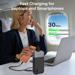 พาวเวอร์<span class=keywords><strong>แบ</strong></span>งค์ 65W 20000mAh แล็ปท็อป<span class=keywords><strong>แบ</strong></span>บพกพาเครื่องชาร์จ PD QC ชาร์จเร็วพร้อมพอร์<span class=keywords><strong>ต</strong></span> USB 4 พอร์<span class=keywords><strong>ต</strong></span>สำหรับแมคบุค ไอแพดแท็บเล็<span class=keywords><strong>ต</strong></span>ไอโฟน ซัมซุง - Product Image 2