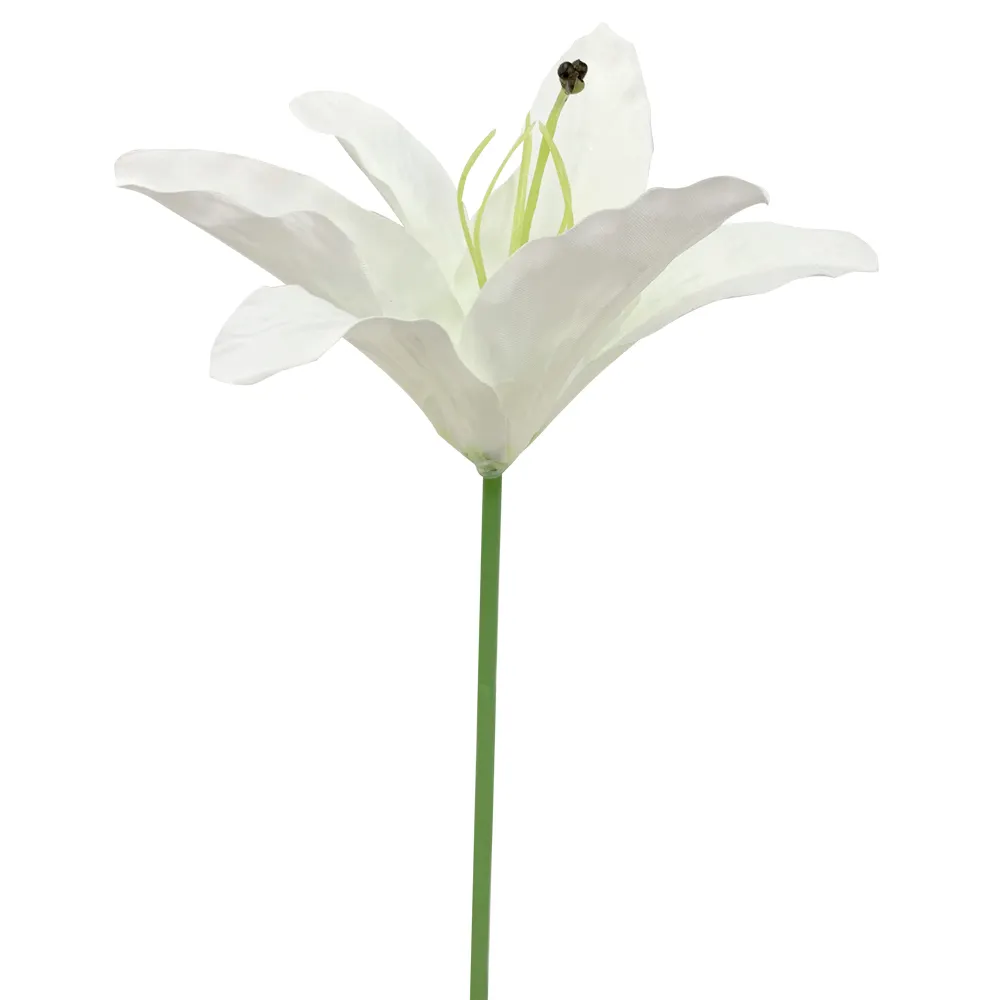 Nhân tạo bất động cảm ứng dài duy nhất lily trắng hoa gốc cho đám cưới trang trí nội thất