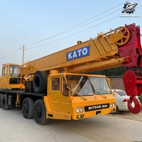 Grue sur camion d'occasion Kato NK500E 50 tonnes, d'origine japonaise, châssis Mitsubishi, système hydraulique stable pour travaux de levage en construction
