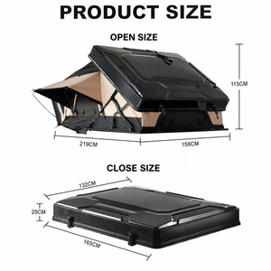 Carpa de techo XINQI para las cuatro estaciones, de aluminio con estructura de nido de abeja, ABS rígido, para 2-3 personas, tela Oxford 420D, para camping en coche, apertura rápida automática. - Product Image 3