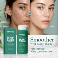 Nouveau produit 50g 75g Poudre nettoyante enzymatique douce pour l'exfoliation du visage et du corps avec enzyme de riz, papaïne, bromélaïne Marque privée