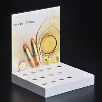 Avec affiche publicitaire Porte-rouge à lèvres Comptoir Baume à lèvres Boutique de détail Maquillage Organisateur Cosmétiques Stockage Présentoir