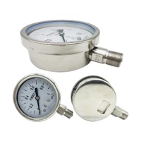 Manomètre en acier inoxydable rempli de glycérine, résistant aux chocs, pour la pression d'huile et d'eau, 0-1,6/100 MPa