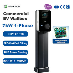 Chargeur mural AC pour véhicule électrique GANCRON personnalisé bidirectionnel V2G V2H 7kW, prise simple, sans fil, OCPP 2.0.1, station de charge - Product Image 1
